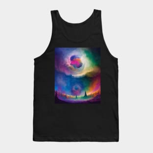 Alien Planet Landscape Watercolor Tank Top